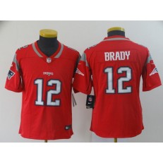 Youth Nike New England Patriots #12 Tom Brady Red Inverted Legend Limited NFL Jersey