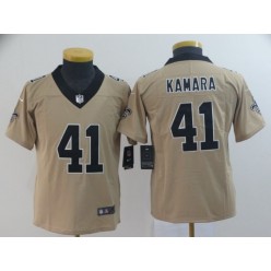 Youth Nike New Orleans Saints #41 Alvin Kamara Cream Inverted Legend Limited NFL Jersey