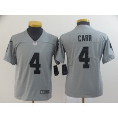 Youth Nike Oakland Raiders #4 Derek Carr Gray Inverted Legend Limited NFL Jersey