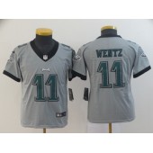 Youth Nike Philadelphia Eagles #11 Carson Wentz Silver Inverted Legend Limited NFL Jersey