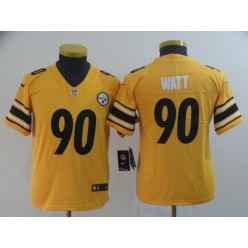Youth Nike Pittsburgh Steelers #90 T.J. Watt Gold Inverted Legend Limited NFL Jersey