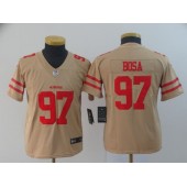 Youth Nike San Francisco 49ers #97 Nick Bosa Cream Inverted Legend Limited NFL Jersey