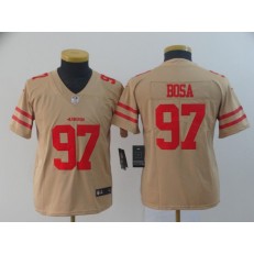 Youth Nike San Francisco 49ers #97 Nick Bosa Cream Inverted Legend Limited NFL Jersey