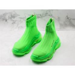 BALENCIAGA TRIPLE S AIR KNIT MID SOCK NEON GREEN
