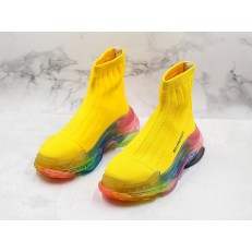 BALENCIAGA TRIPLE S AIR KNIT MID SOCK YELLOW RAINBOW