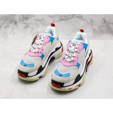 BALENCIAGA TRIPLE S WHITE PINK BLUE BLACK 584088 W06E2 1150