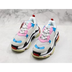 BALENCIAGA TRIPLE S WHITE PINK BLUE BLACK 584088 W06E2 1150