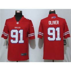Buffalo Bills #91 Ed Oliver Red Color Rush Limited Nike NFL Men Jersey