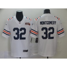 Chicago Bears #32 David Montgomery White 2019 100th Season Alternate Classic Vapor Untouchable Limited Nike NFL Men Jersey