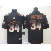 Chicago Bears #34 Walter Payton Black Arch Smoke Vapor Untouchable Limited Nike NFL Men Jersey