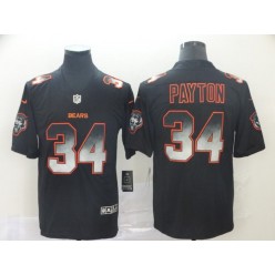 Chicago Bears #34 Walter Payton Black Arch Smoke Vapor Untouchable Limited Nike NFL Men Jersey
