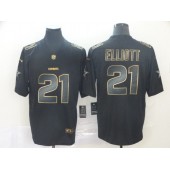 Dallas Cowboys #21 Ezekiel Elliott Black Gold Vapor Untouchable Limited Nike NFL Men Jersey