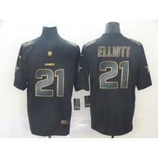 Dallas Cowboys #21 Ezekiel Elliott Black Gold Vapor Untouchable Limited Nike NFL Men Jersey