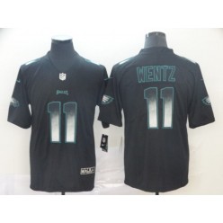 Philadelphia Eagles #11 Carson Wentz Black Arch Smoke Vapor Untouchable Limited Nike NFL Men Jersey