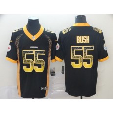 Pittsburgh Steelers #55 Devin Bush Navy Drift Fashion Limited Nike NFL Men Jersey