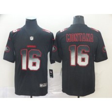 San Francisco 49ers #16 Joe Montana Black Arch Smoke Vapor Untouchable Limited Nike NFL Men Jersey