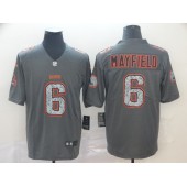 Cleveland Browns #6 Baker Mayfield Gray Camo Vapor Untouchable Limited Nike NFL Men Jersey