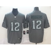 Green Bay Packers #12 Aaron Rodgers Gray Camo Vapor Untouchable Limited Nike NFL Men Jersey