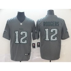 Green Bay Packers #12 Aaron Rodgers Gray Camo Vapor Untouchable Limited Nike NFL Men Jersey