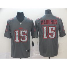 Kansas City Chiefs #15 Patrick Mahomes Gray Camo Vapor Untouchable Limited Nike NFL Men Jersey