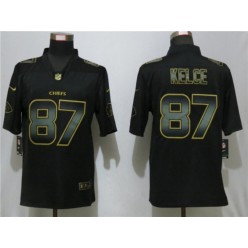 Kansas City Chiefs #87 Travis Kelce Black Gold Vapor Untouchable Limited Nike NFL Men Jersey