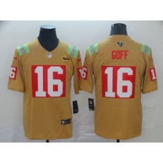 Los Angeles Rams #16 Jared Goff Gold City Edition Vapor Untouchable Limited Nike NFL Men Jersey