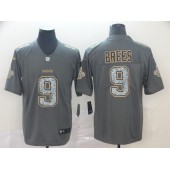 New Orleans Saints #9 Drew Brees Gray Camo Vapor Untouchable Limited Nike NFL Men Jersey