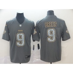 New Orleans Saints #9 Drew Brees Gray Camo Vapor Untouchable Limited Nike NFL Men Jersey
