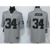 Oakland Raiders #34 Bo Jackson Gray Inverted Legend Limited Nike NFL Men Jersey