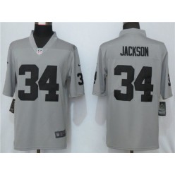 Oakland Raiders #34 Bo Jackson Gray Inverted Legend Limited Nike NFL Men Jersey
