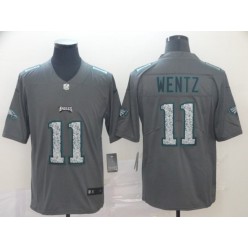 Philadelphia Eagles #11 Carson Wentz Gray Camo Vapor Untouchable Limited Nike NFL Men Jersey