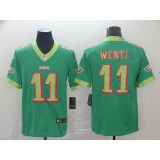Philadelphia Eagles #11 Carson Wentz Green City Edition Vapor Untouchable Limited Nike NFL Men Jersey