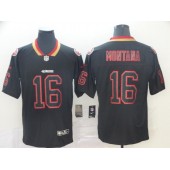San Francisco 49ers #16 Joe Montana Black Shadow Legend Limited Nike NFL Men Jersey