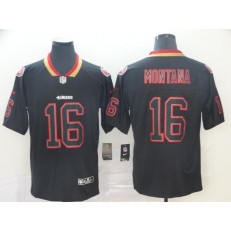 San Francisco 49ers #16 Joe Montana Black Shadow Legend Limited Nike NFL Men Jersey