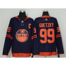 Edmonton Oilers #99 Wayne Gretzky Navy 50th Anniversary Adidas NHL Men Jersey