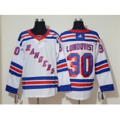 New York Rangers #30 Henrik Lundqvist White Adidas NHL Men Jersey