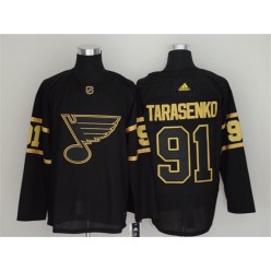 St.Louis Blues #91 Vladimir Tarasenko Black Gold Adidas NHL Men Jersey