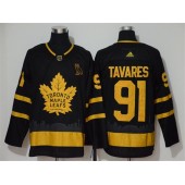 Toronto Maple Leafs #91 John Tavares Black Gold Adidas NHL Men Jersey