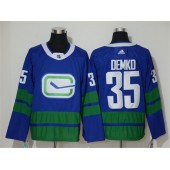 Vancouver Canucks #35 Thatcher Demko Blue Adidas NHL Men Jersey