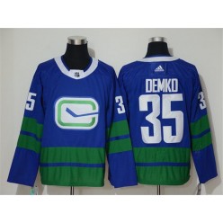 Vancouver Canucks #35 Thatcher Demko Blue Adidas NHL Men Jersey