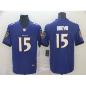 Baltimore Ravens #15 Marquise Brown Purple Vapor Untouchable Limited NFL Nike Men Jersey