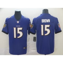 Baltimore Ravens #15 Marquise Brown Purple Vapor Untouchable Limited NFL Nike Men Jersey