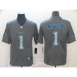 Carolina Panthers #1 Cam Newton Gray Camo Vapor Untouchable Limited Nike NFL Men Jersey
