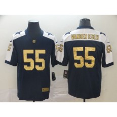 Dallas Cowboys #55 Leighton Vander Esch Navy Gold Throwback Vapor Untouchable Limited NFL Nike Men Jersey