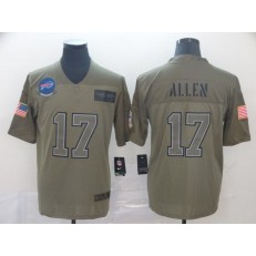 Buffalo Bills #17 Josh Allen 2019 Olive Salute To Service Limited Nike NFL Men Jersey