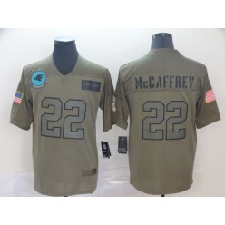 Carolina Panthers #22 Christian McCaffrey 2019 Olive Salute To Service Limited Nike NFL Men Jersey