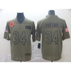 Chicago Bears #34 Walter Payton 2019 Olive Salute To Service Limited Nike NFL Men Jersey