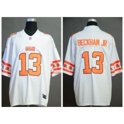 Cleveland Browns #13 Odell Beckham Jr. White Team Logos Fashion Vapor Limited Nike NFL Men Jersey