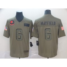 Cleveland Browns #6 Baker Mayfield 2019 Olive Salute To Service Limited Jersey