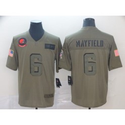 Cleveland Browns #6 Baker Mayfield 2019 Olive Salute To Service Limited Jersey